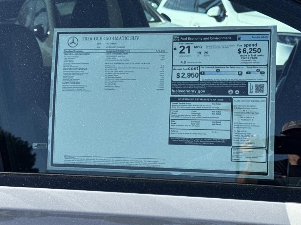 new 2026 Mercedes-Benz GLE 450 car, priced at $82,945