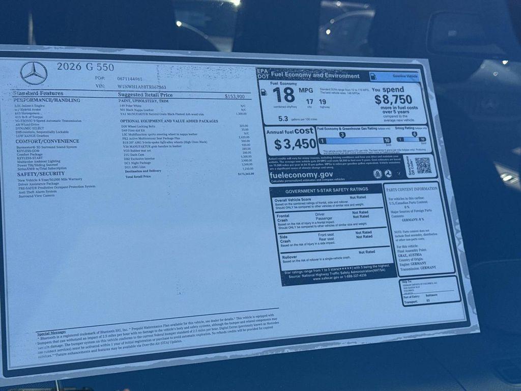 new 2026 Mercedes-Benz G-Class car, priced at $173,365