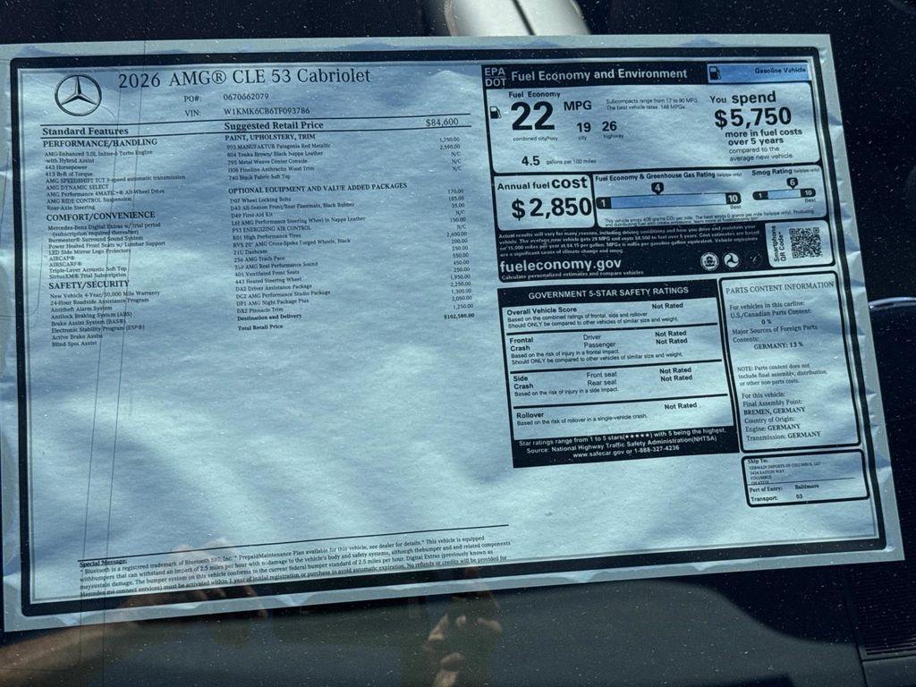 new 2026 Mercedes-Benz AMG CLE 53 car, priced at $102,580