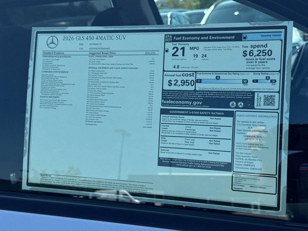 new 2026 Mercedes-Benz GLS 450 car, priced at $107,310