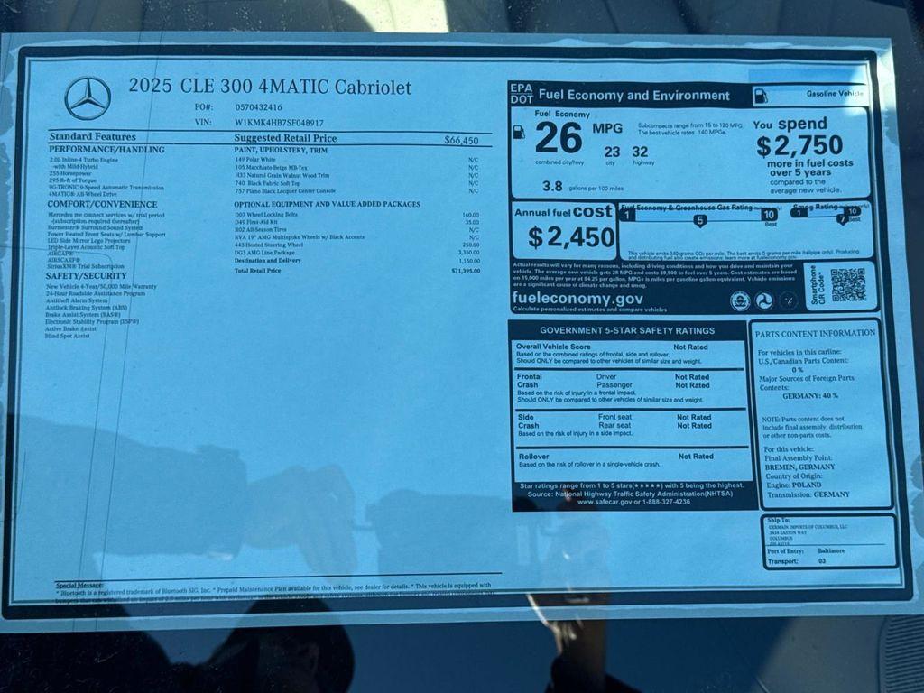 new 2025 Mercedes-Benz CLE 300 car, priced at $71,395