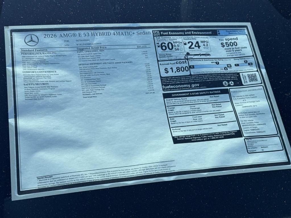 new 2026 Mercedes-Benz E-Class car, priced at $107,420