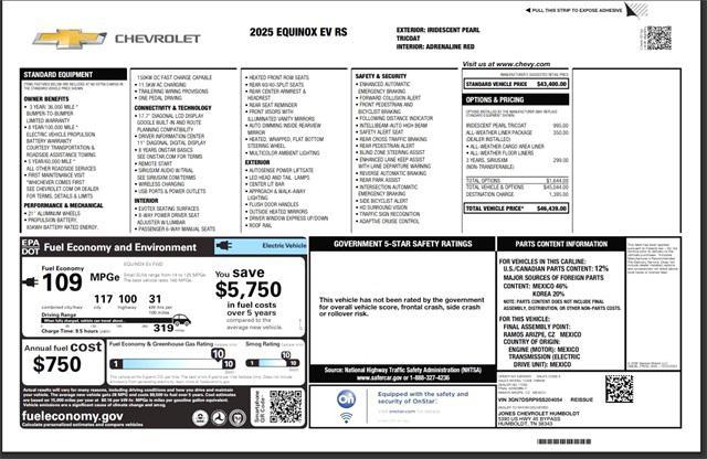 new 2025 Chevrolet Equinox EV car, priced at $30,258