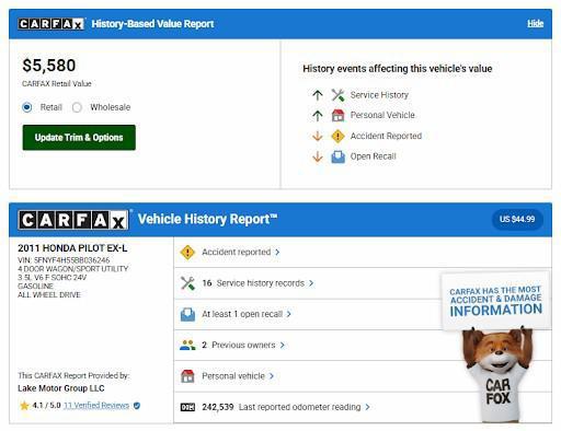 used 2011 Honda Pilot car, priced at $3,700