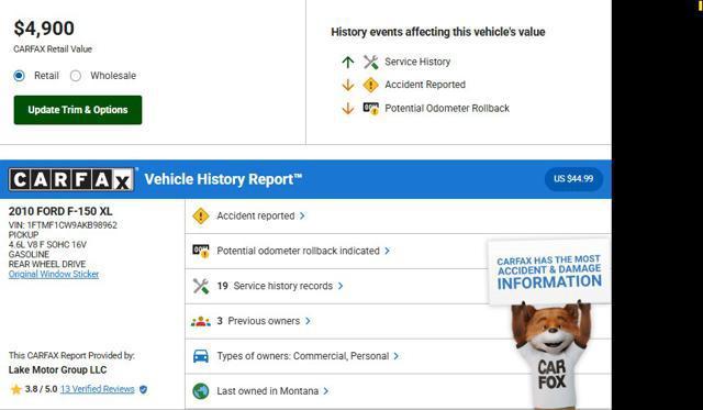 used 2010 Ford F-150 car, priced at $4,500