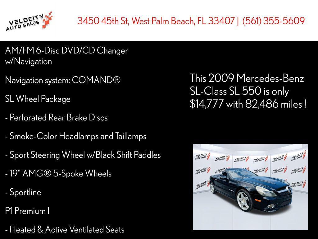 used 2009 Mercedes-Benz SL-Class car, priced at $14,777