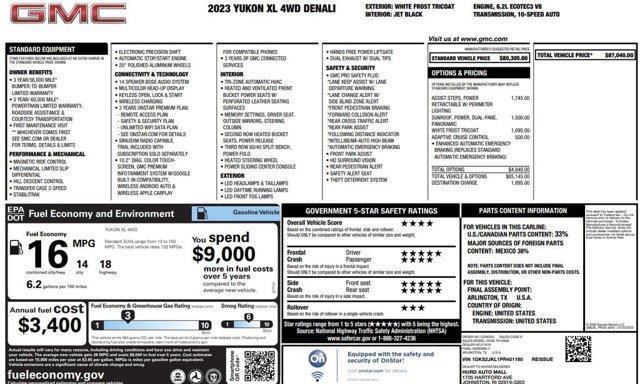 used 2023 GMC Yukon XL car, priced at $64,426
