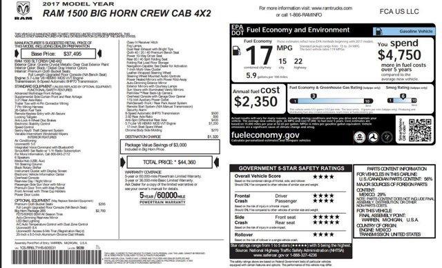 used 2017 Ram 1500 car, priced at $22,453