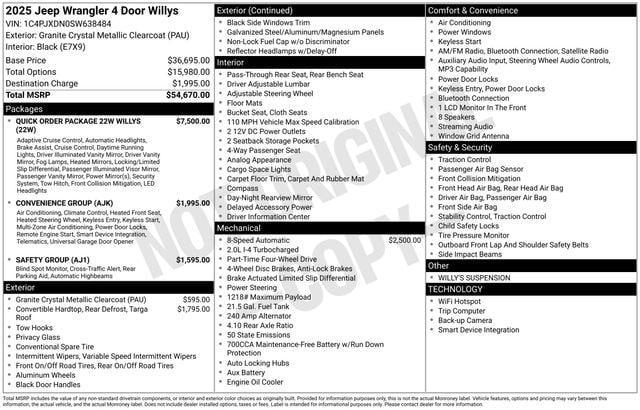 new 2025 Jeep Wrangler car, priced at $45,670
