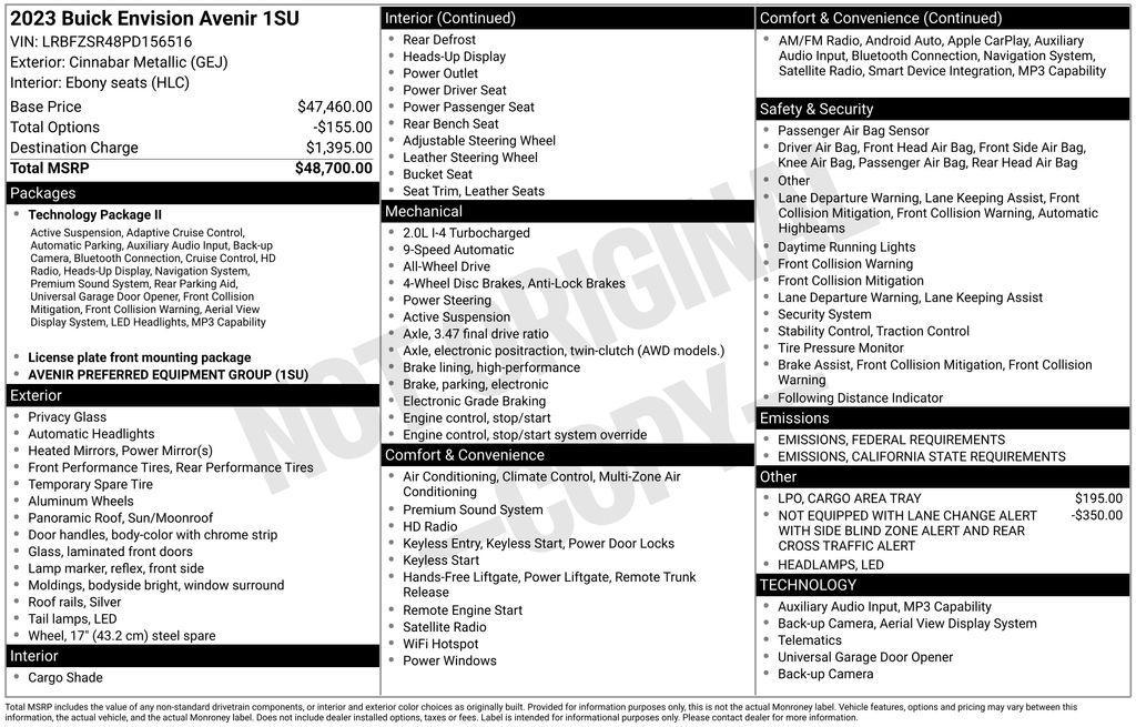 used 2023 Buick Envision car, priced at $34,272