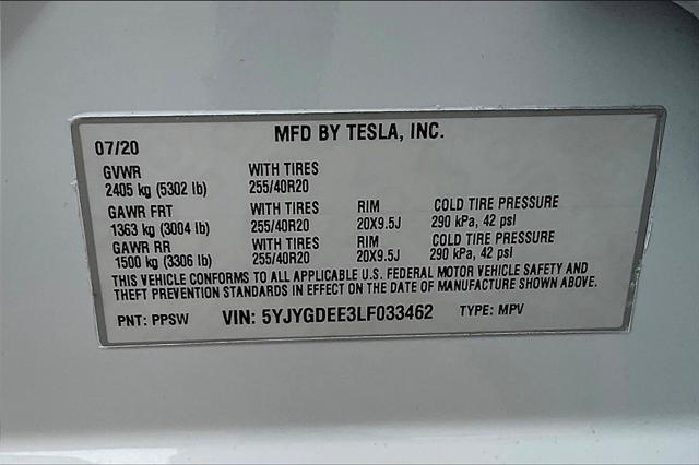 used 2020 Tesla Model Y car, priced at $27,899