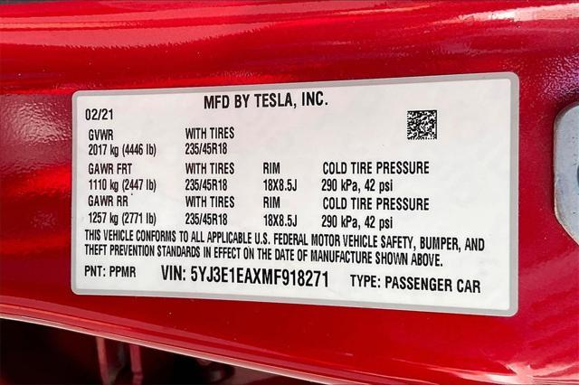 used 2021 Tesla Model 3 car, priced at $24,633
