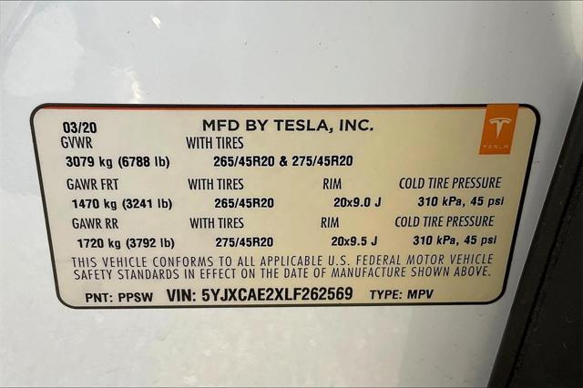 used 2020 Tesla Model X car, priced at $36,987