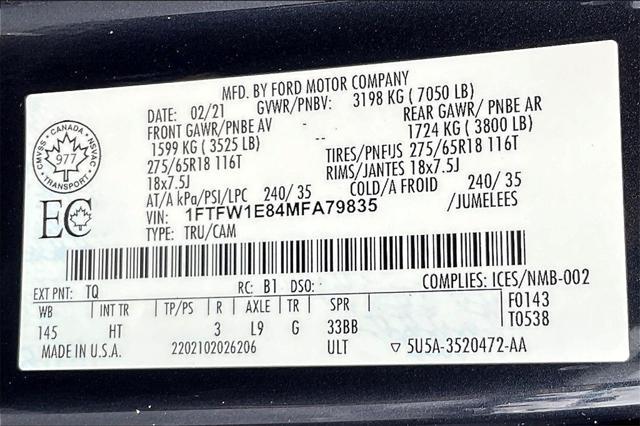 used 2021 Ford F-150 car, priced at $38,497