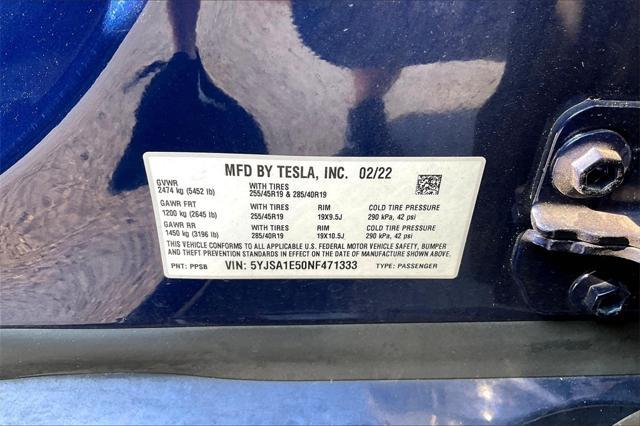 used 2022 Tesla Model S car, priced at $39,989