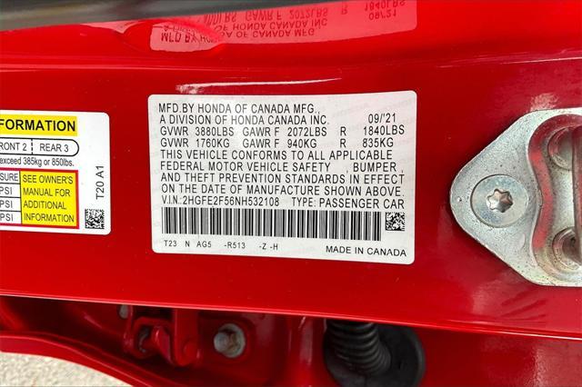 used 2022 Honda Civic car, priced at $23,376