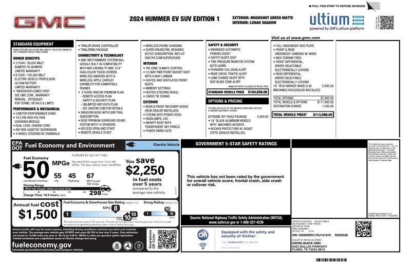 used 2024 GMC HUMMER EV SUV car, priced at $68,000
