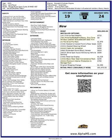 used 2021 Land Rover Range Rover Sport car, priced at $34,750
