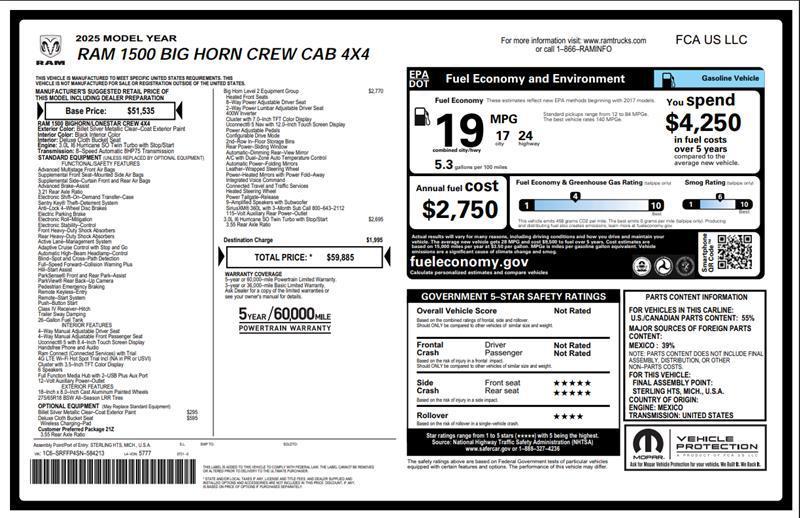 used 2025 Ram 1500 car, priced at $37,750