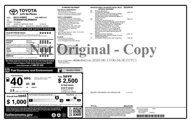 used 2020 Toyota RAV4 Hybrid car, priced at $24,000