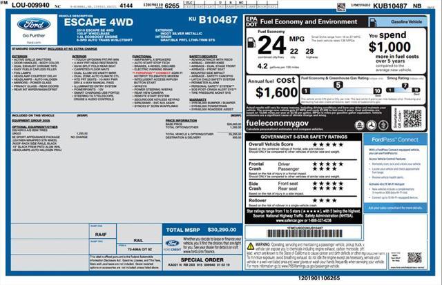 used 2019 Ford Escape car, priced at $11,900
