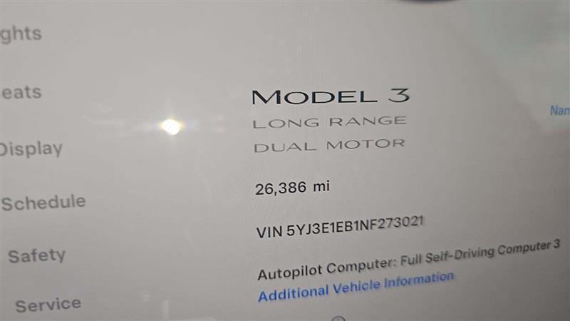used 2022 Tesla Model 3 car, priced at $23,000
