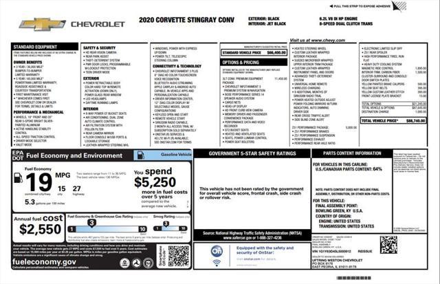 used 2020 Chevrolet Corvette car, priced at $63,999