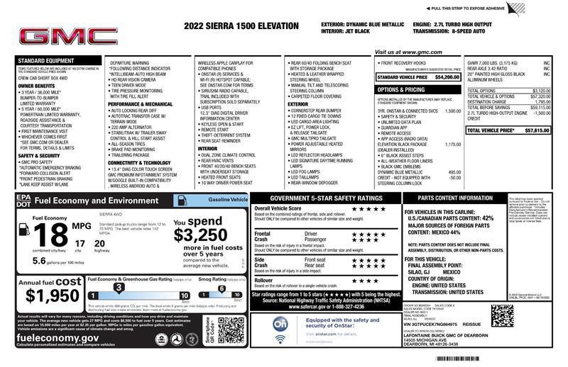 used 2022 GMC Sierra 1500 car, priced at $35,400