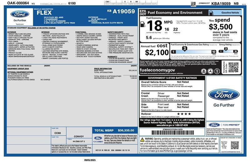 used 2019 Ford Flex car, priced at $15,000