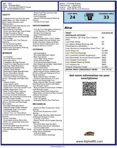 used 2021 Mercedes-Benz CLA 250 car, priced at $26,000