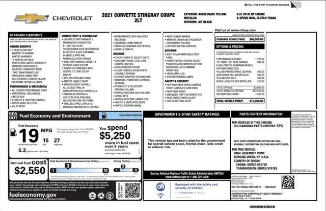 used 2021 Chevrolet Corvette car, priced at $53,750