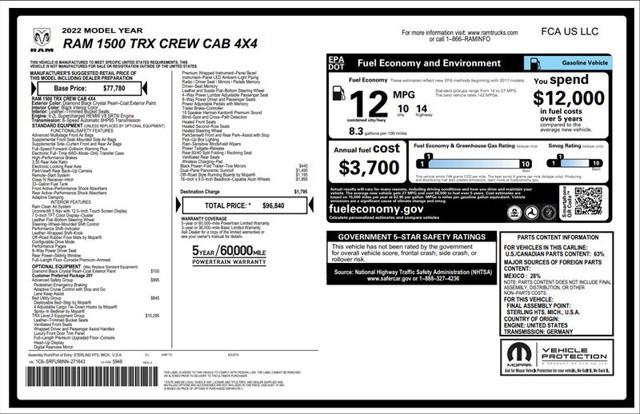 used 2022 Ram 1500 car, priced at $73,900