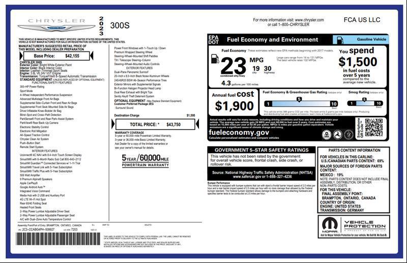 used 2023 Chrysler 300 car, priced at $24,900