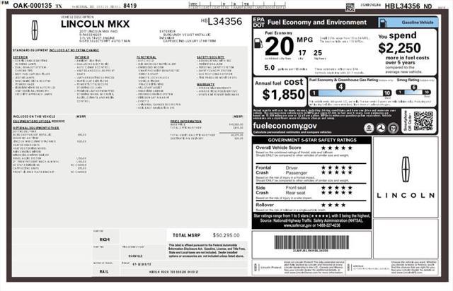 used 2017 Lincoln MKX car, priced at $16,900