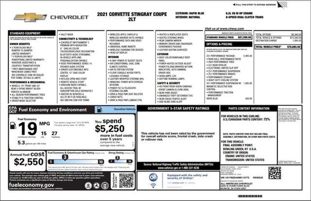used 2021 Chevrolet Corvette car, priced at $57,000