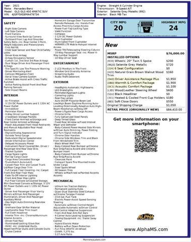 used 2021 Mercedes-Benz GLS 450 car, priced at $47,000