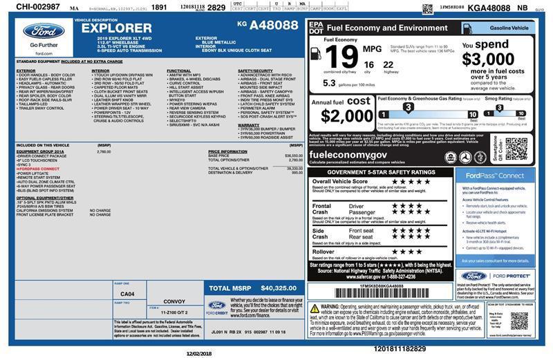 used 2019 Ford Explorer car, priced at $16,500