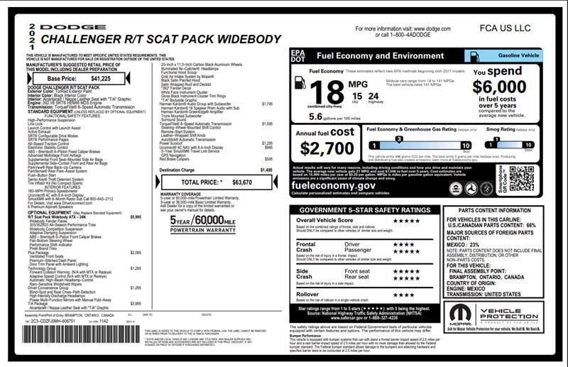 used 2021 Dodge Challenger car, priced at $39,900