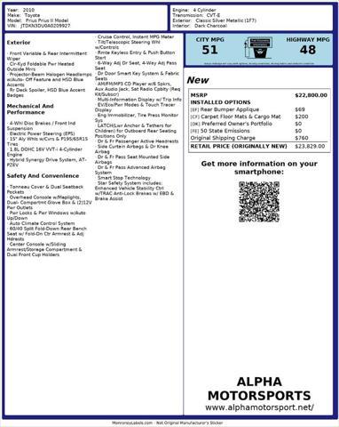 used 2010 Toyota Prius car, priced at $9,700