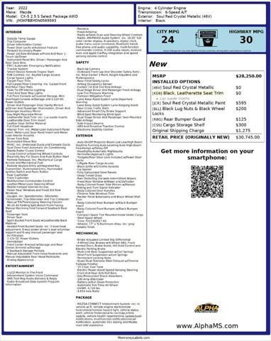 used 2022 Mazda CX-5 car, priced at $22,450