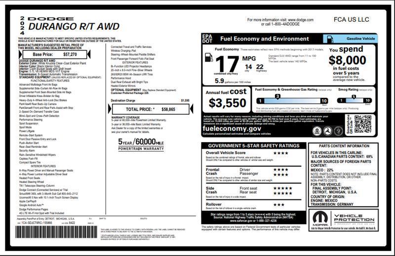 used 2024 Dodge Durango car, priced at $39,999
