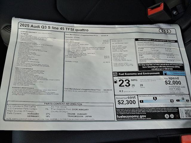 new 2025 Audi Q3 car, priced at $44,060