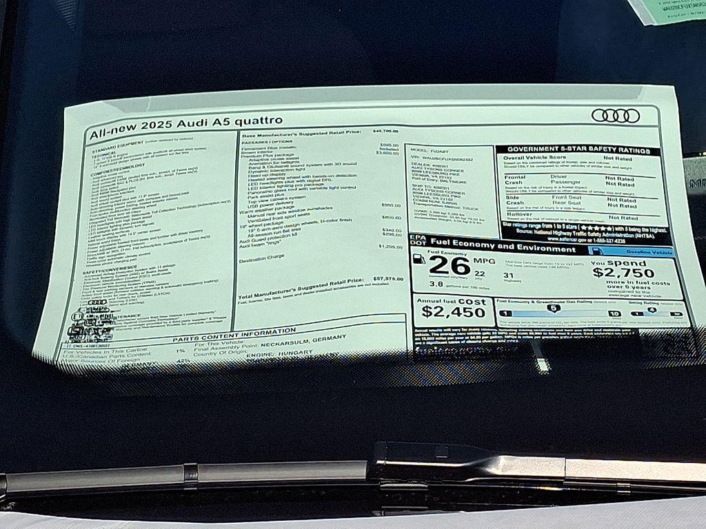 new 2025 Audi A5 car, priced at $57,575
