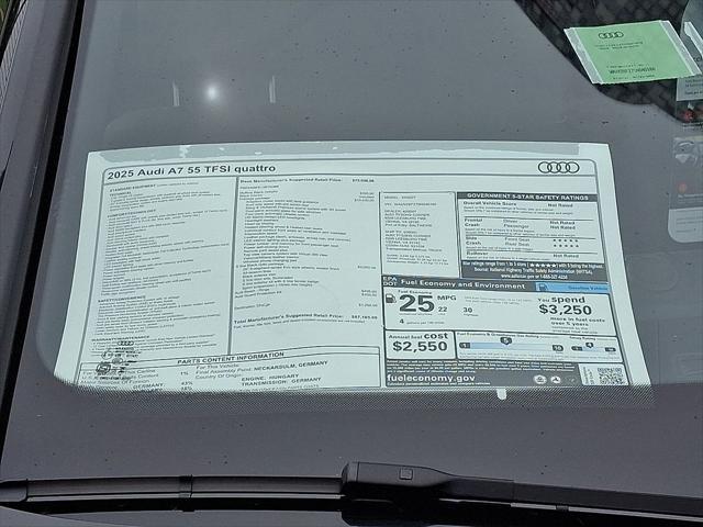 new 2025 Audi A7 car, priced at $87,185