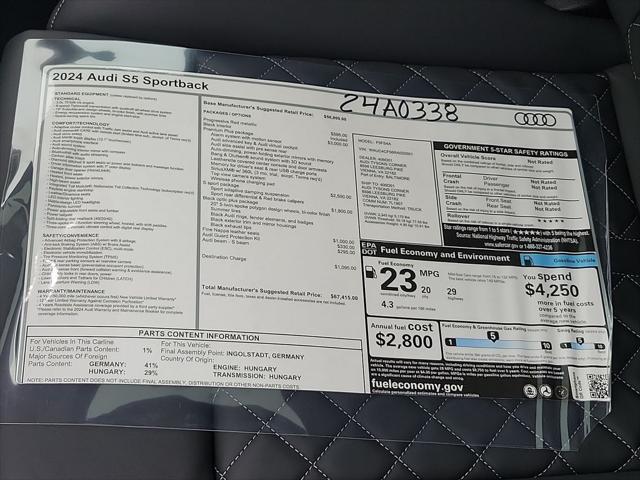 new 2024 Audi S5 car, priced at $67,415