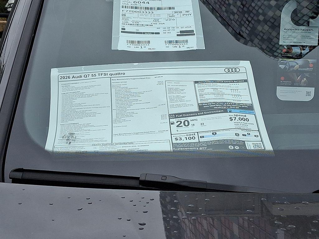 new 2026 Audi Q7 car, priced at $78,295