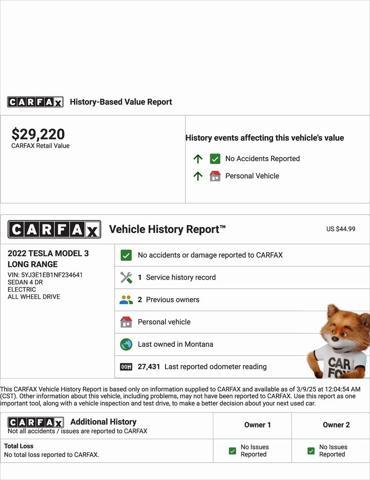 used 2022 Tesla Model 3 car, priced at $27,999