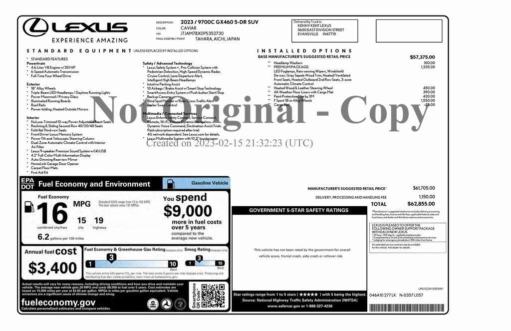 used 2023 Lexus GX 460 car, priced at $53,500