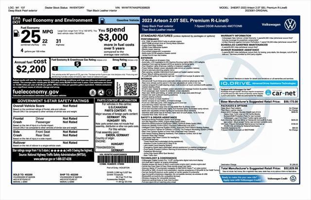 used 2023 Volkswagen Arteon car, priced at $37,000