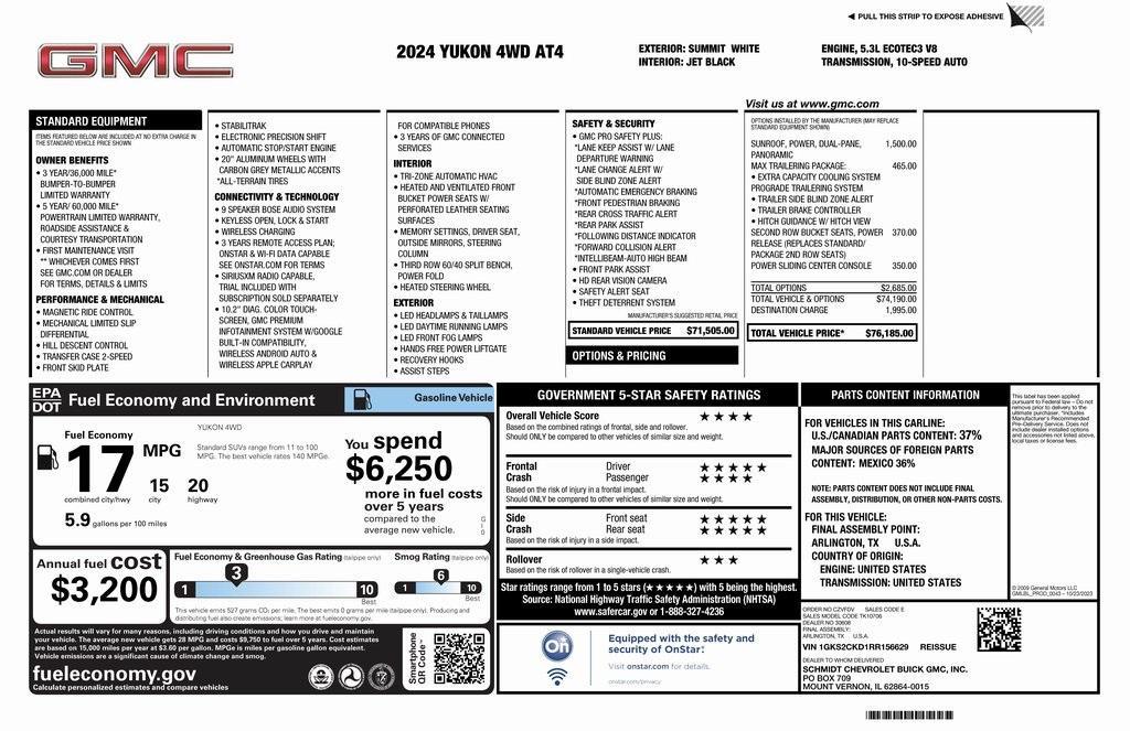 used 2024 GMC Yukon car, priced at $67,500